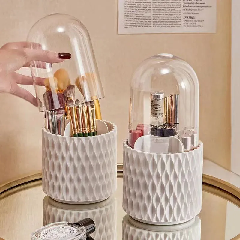 360° Rotating Makeup Brush Organizer