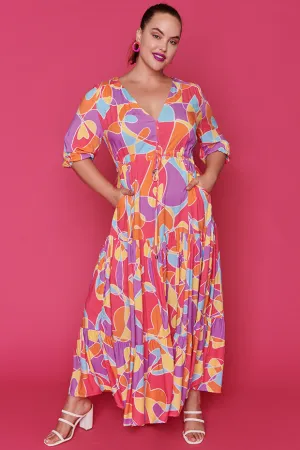 Adeline Lovely Lines Gelato Maxi Dress