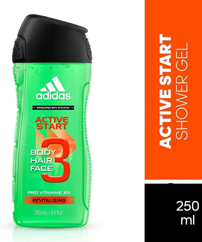 Adidas 3 Active Start Revitalising Shower Gel 250ml