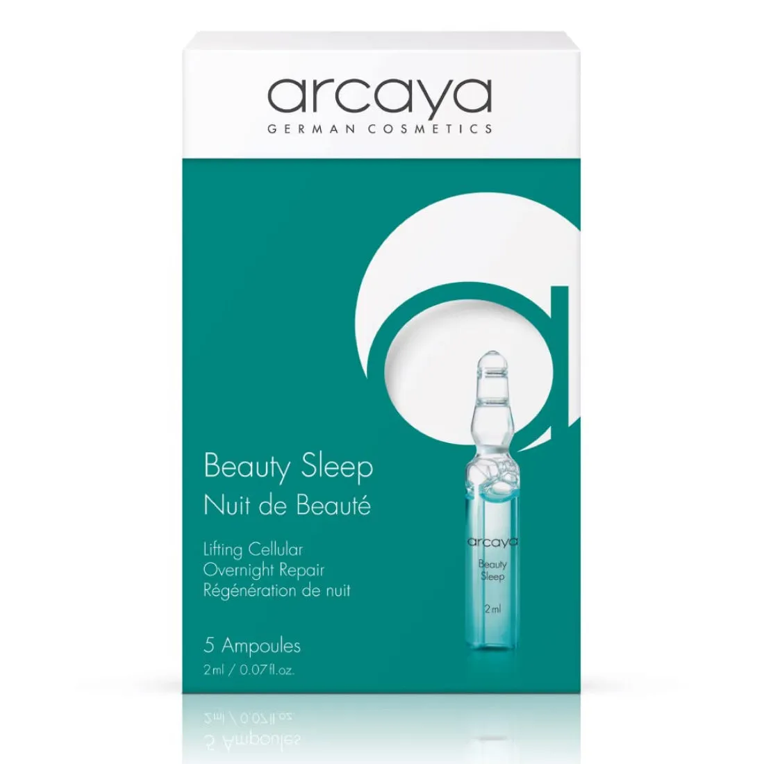 Arcaya Professional Skincare BEAUTY SLEEP Overnight Repair Ampoule Serum for Smoothe, Relaxed Skin - 5 ampoules of 2ml | .07 fl oz