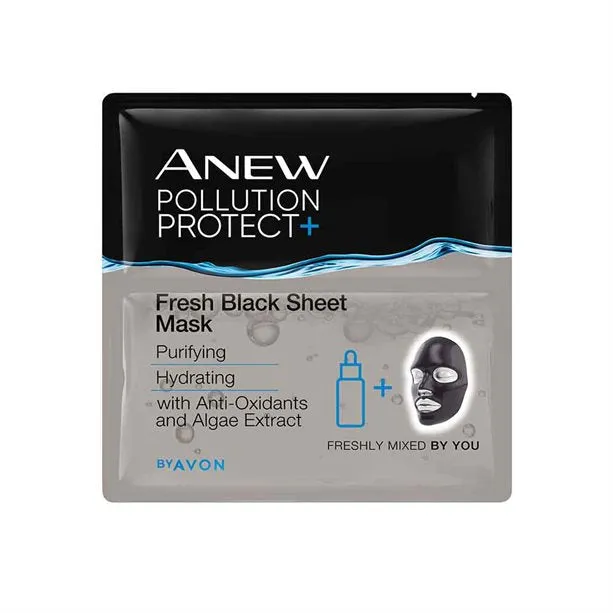 Avon Anew Pollution Protect Fresh Black Sheet Mask - 3 sheets