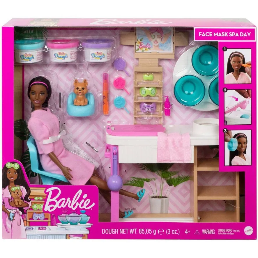 Barbie Face Mask Spa Day (Doll with Brunette Hair) Playset