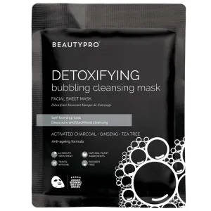 BEAUTYPRO Detoxifying Foaming Cleansing Activated Charcoal Sheet Mask