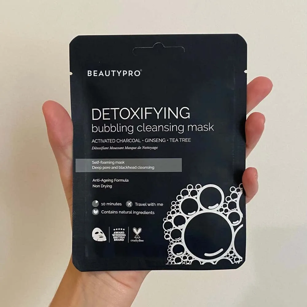 BEAUTYPRO Detoxifying Foaming Cleansing Activated Charcoal Sheet Mask