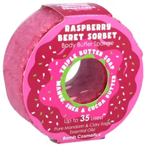 Bomb Cosmetics Raspberry Beret Sorbet Donut Buffer Soap Sponge