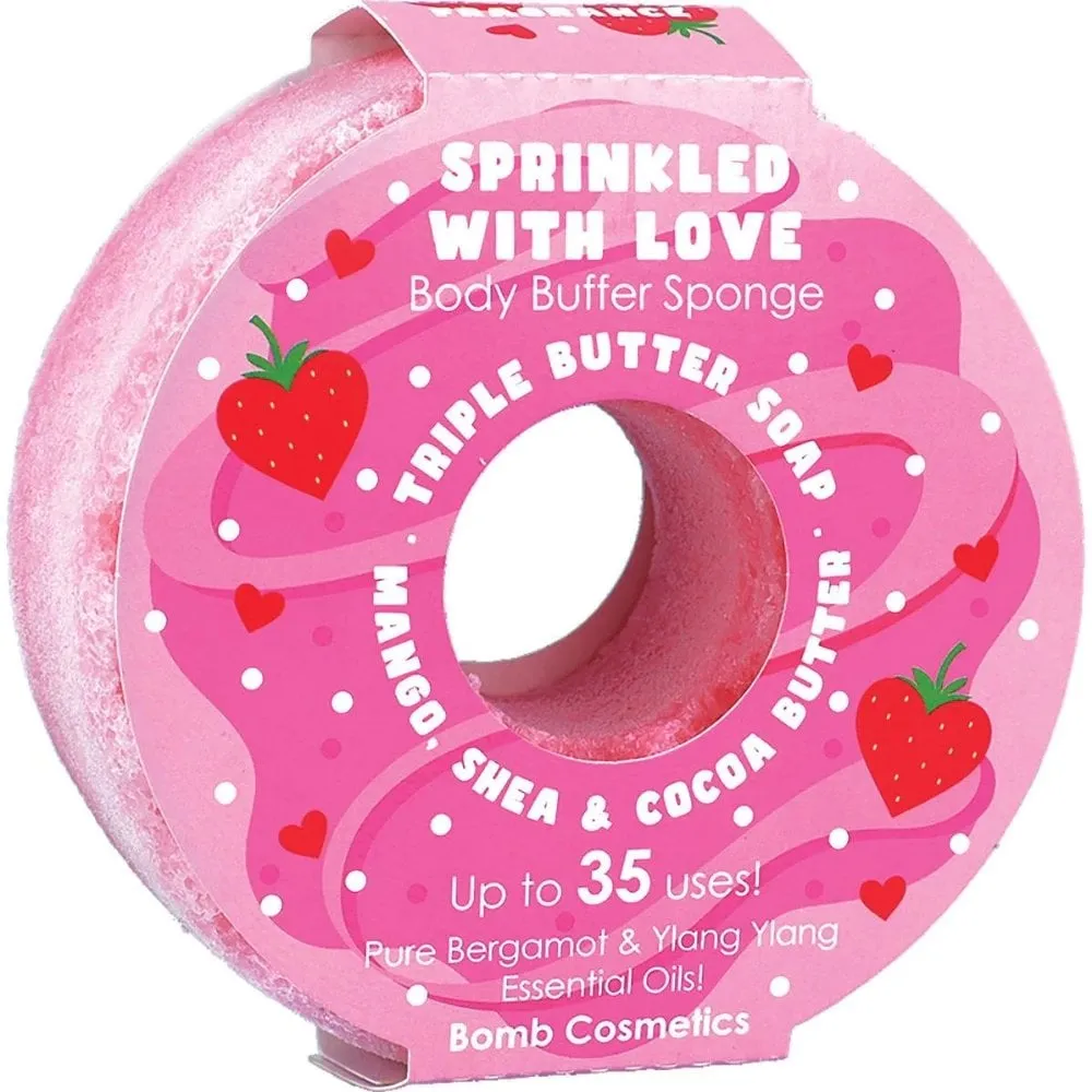 Bomb Cosmetics Sprinkled With Love Donut Buffer Soap Sponge