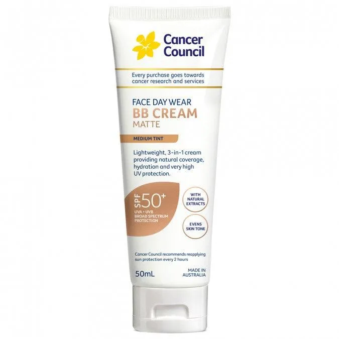 Cancer Council Face Day Wearbb Cream Spf 50  Medium Tint 50 ml