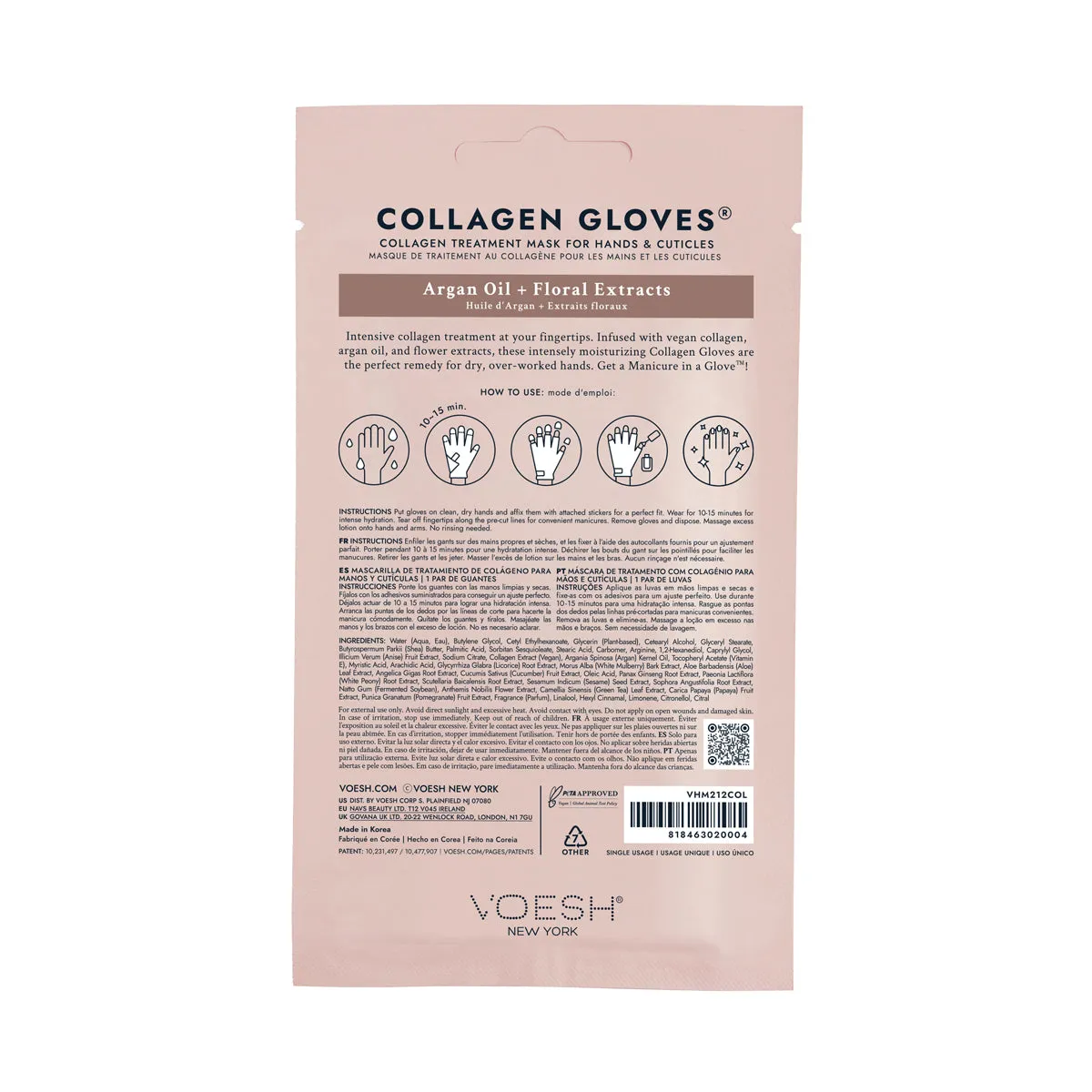 Collagen Gloves with Argan Oil   Floral Extracts