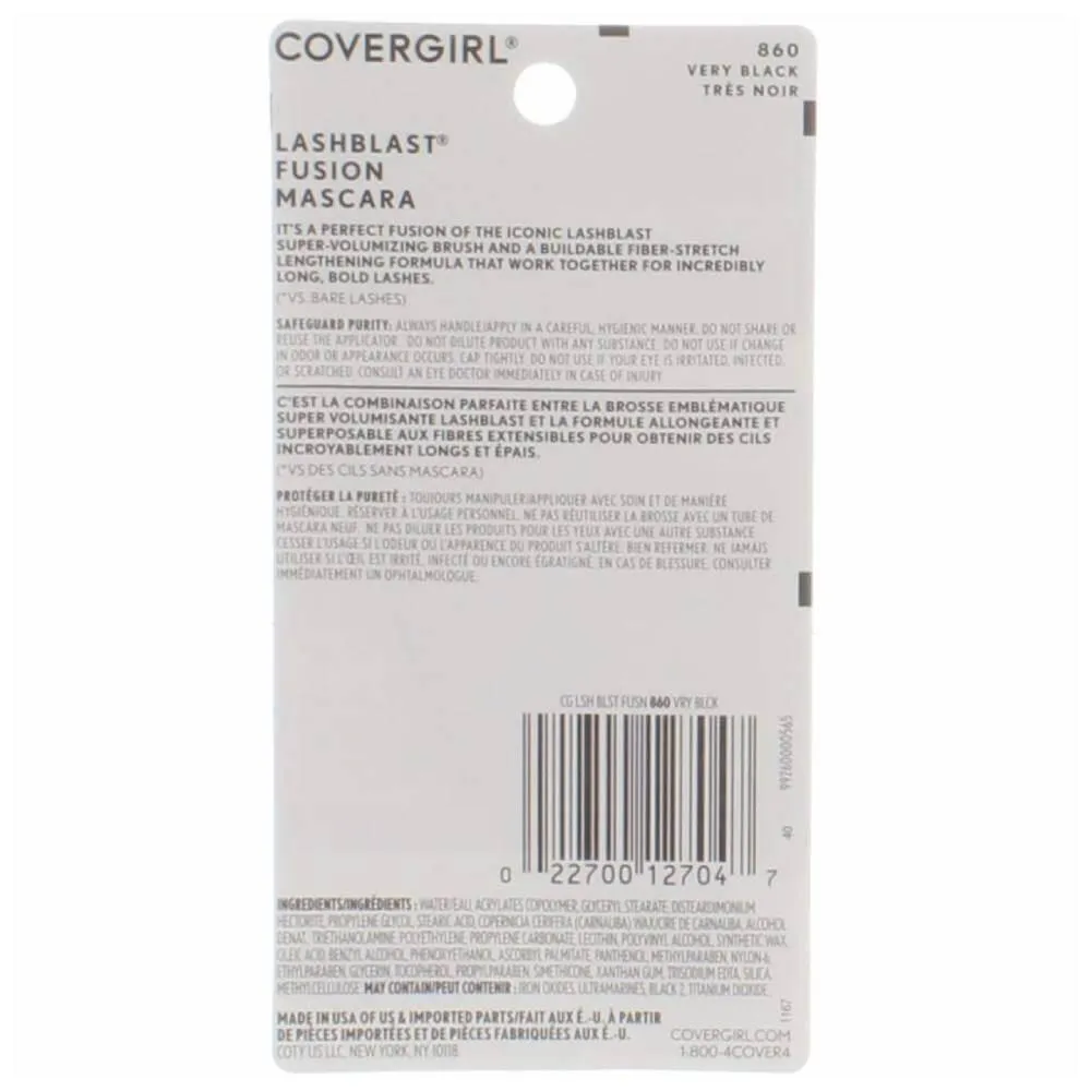 Covergirl - LashBlast Fusion Mascara, Very Black [860]  - 0.44 Oz - 24 Pack