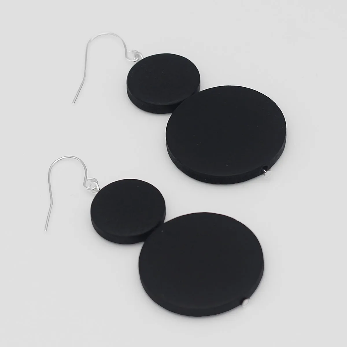 Double Bead Sarah Earrings Black