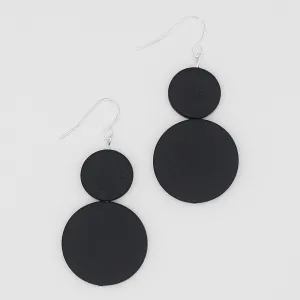 Double Bead Sarah Earrings Black