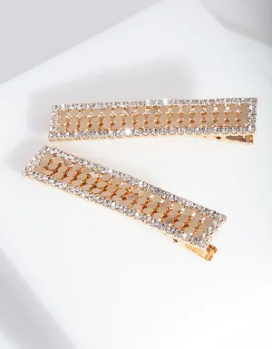 Gold Glow Mesh Hair Clips Pack