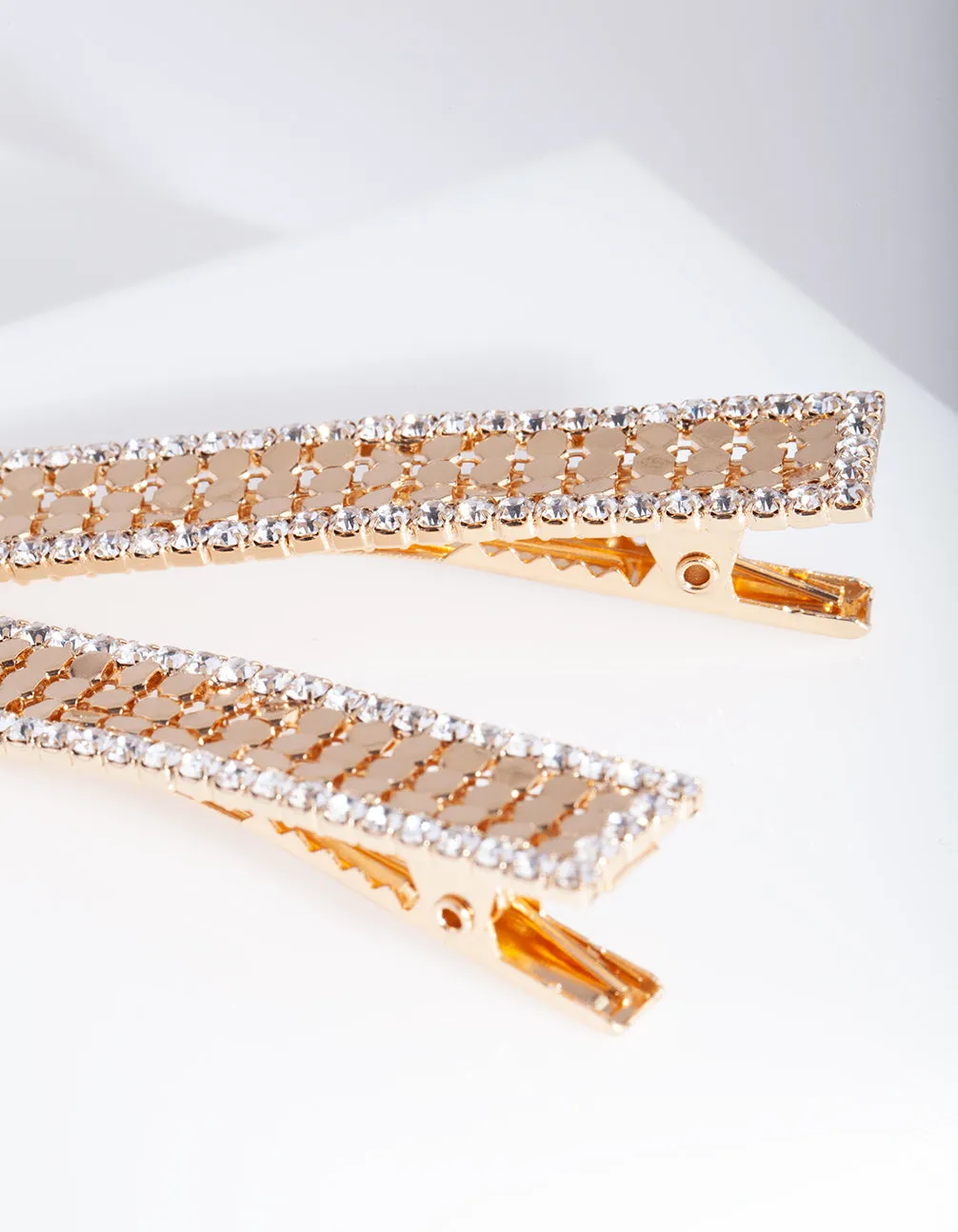 Gold Glow Mesh Hair Clips Pack