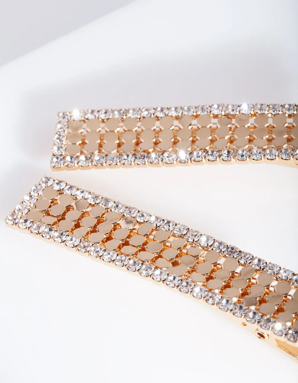 Gold Glow Mesh Hair Clips Pack