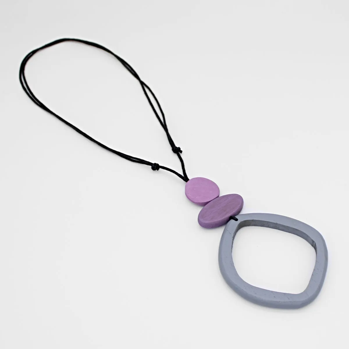 Gray Curved Circle Pendant