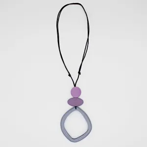 Gray Curved Circle Pendant