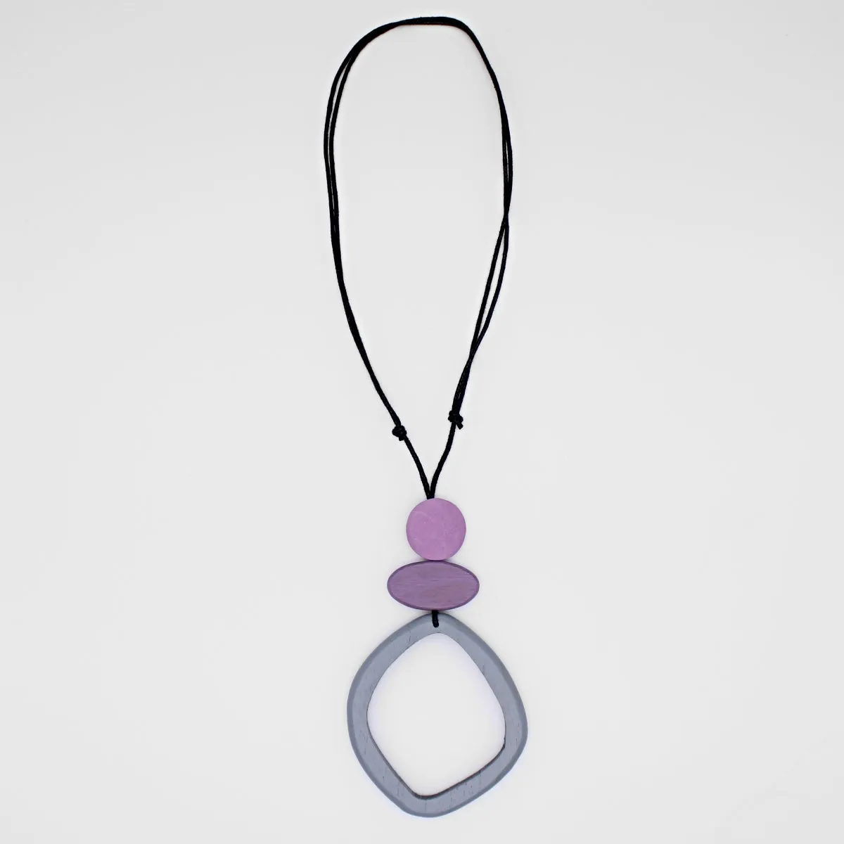 Gray Curved Circle Pendant