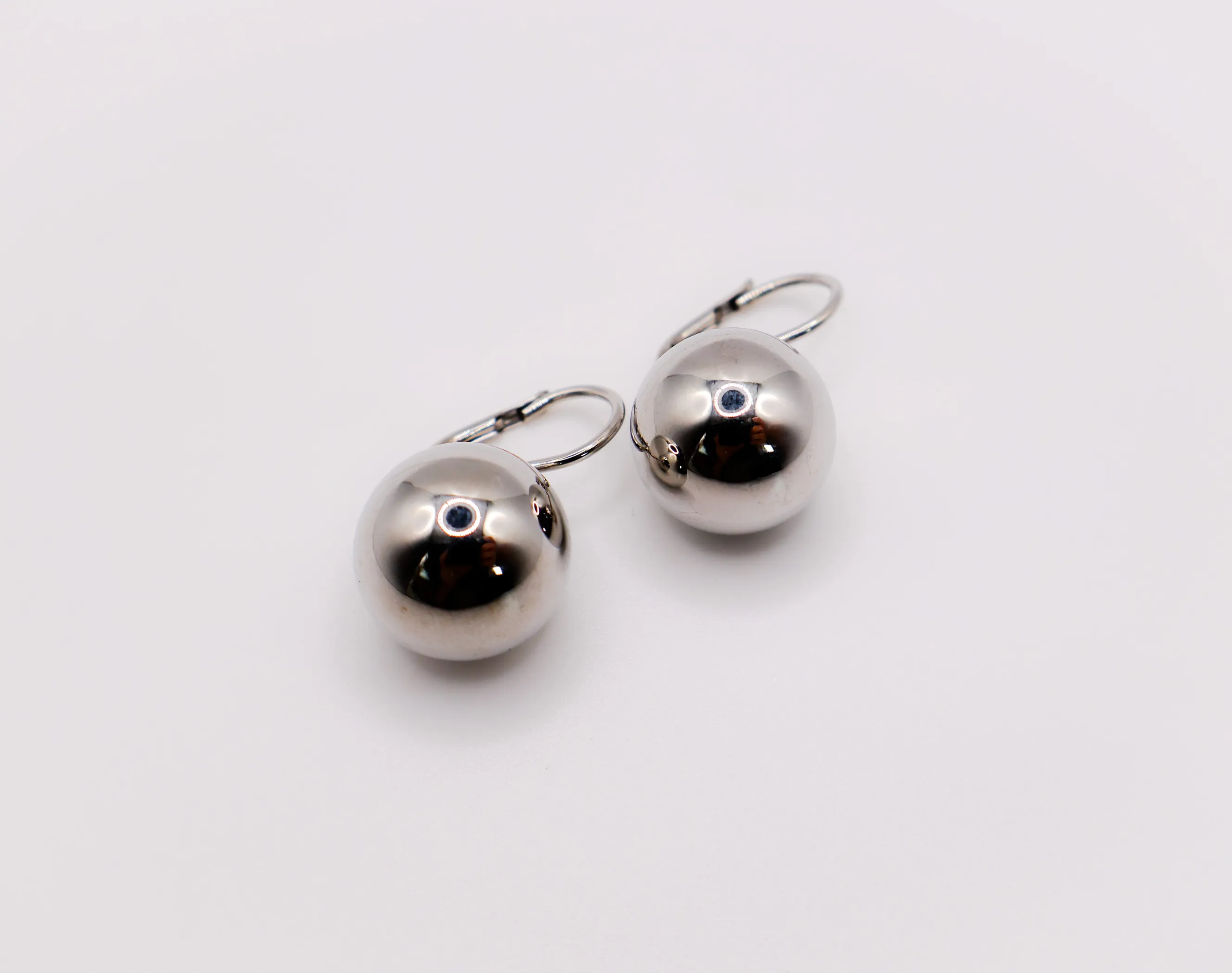 Italian Silver Sphere Earwire Earrings