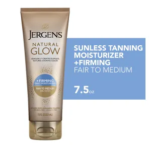 Jergens Natural Glow  FIRMING Sunless Tanning Daily Body Lotion, Fair to Medium Skin Tone, 7.5 fl oz