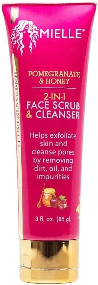 Mielle Organics Pomegranate & Honey 2 in 1 Face Scrub & Cleanser - 85g