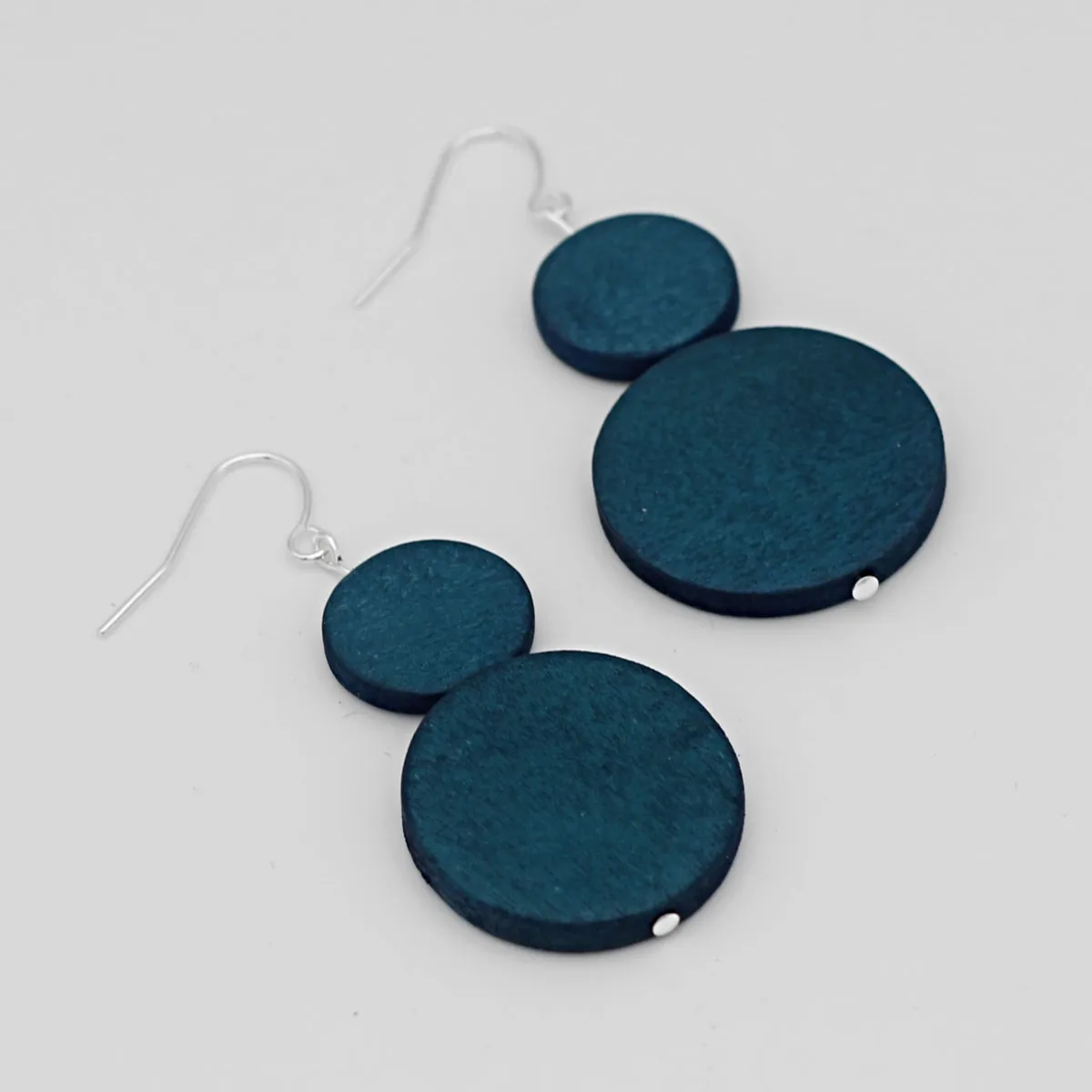 Navy Double Bead Sarah Earrings