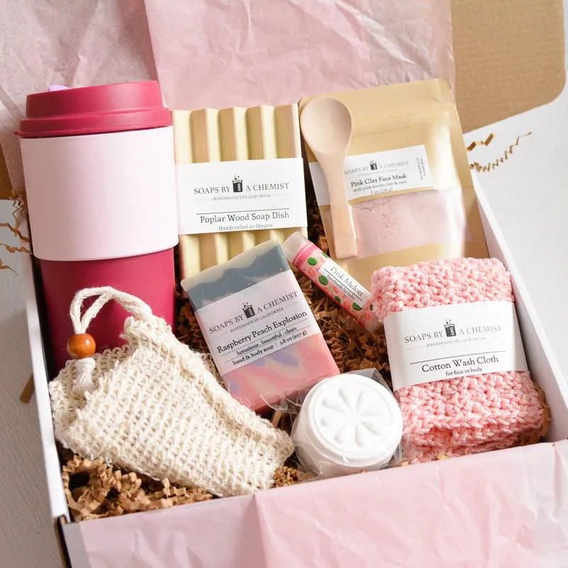 Peachy Pink Luxury Spa Gift Set w/Pink Tupperware Cup