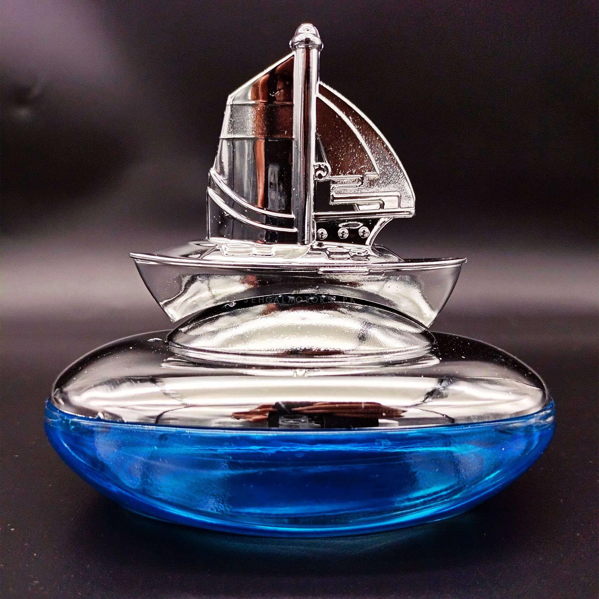 Pirate Ship Sculpture Dashboard Car Perfume Fragrance - Chrome