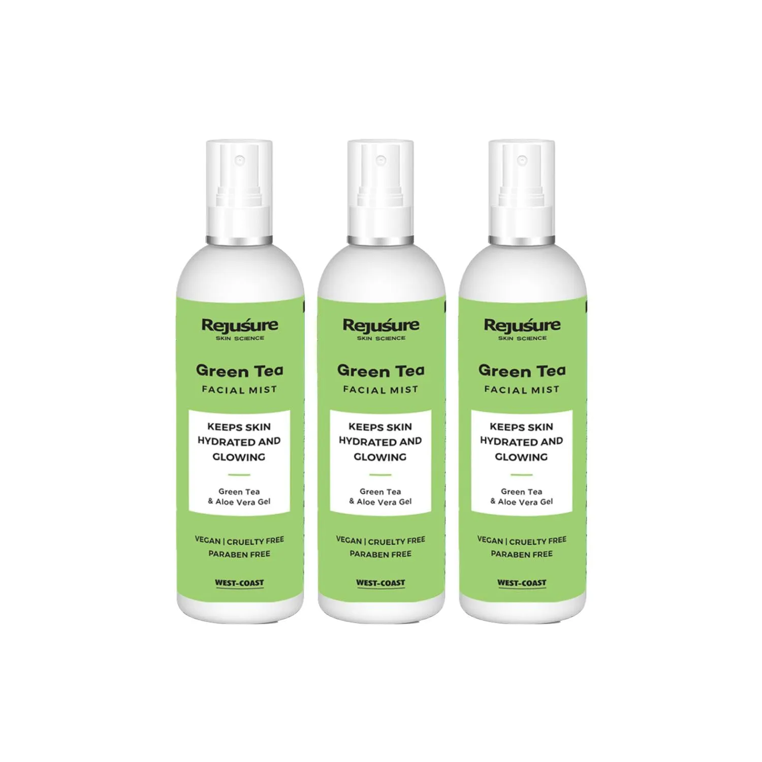 Rejusure Green Tea Facemist – Keeps Skin Hydrated & Glowing – 100ml (Pack of 3)