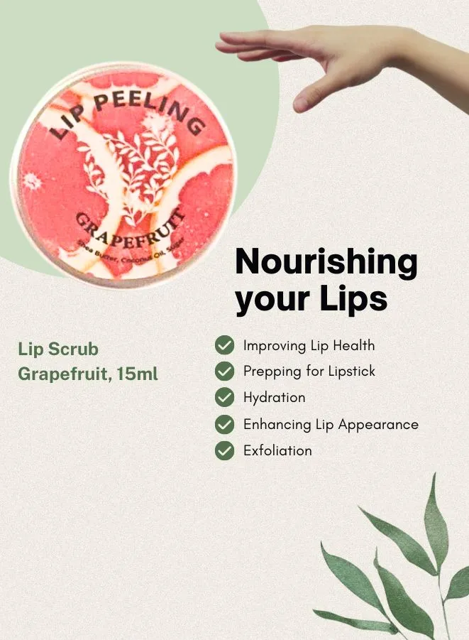 Revitalize Your Lips with Natural Grapefruit Lip Scrub by Soap&Friends, 15ml