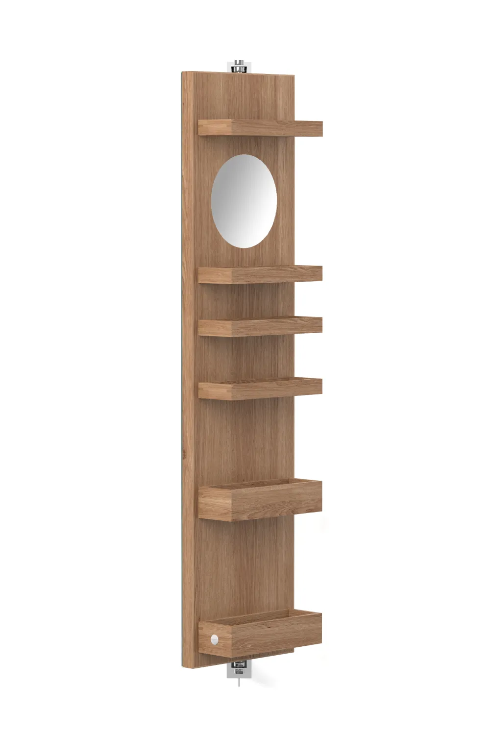 Rotating Oak Bathroom Cabinet with Mirror | Wireworks Revolve 1140 Cosmos