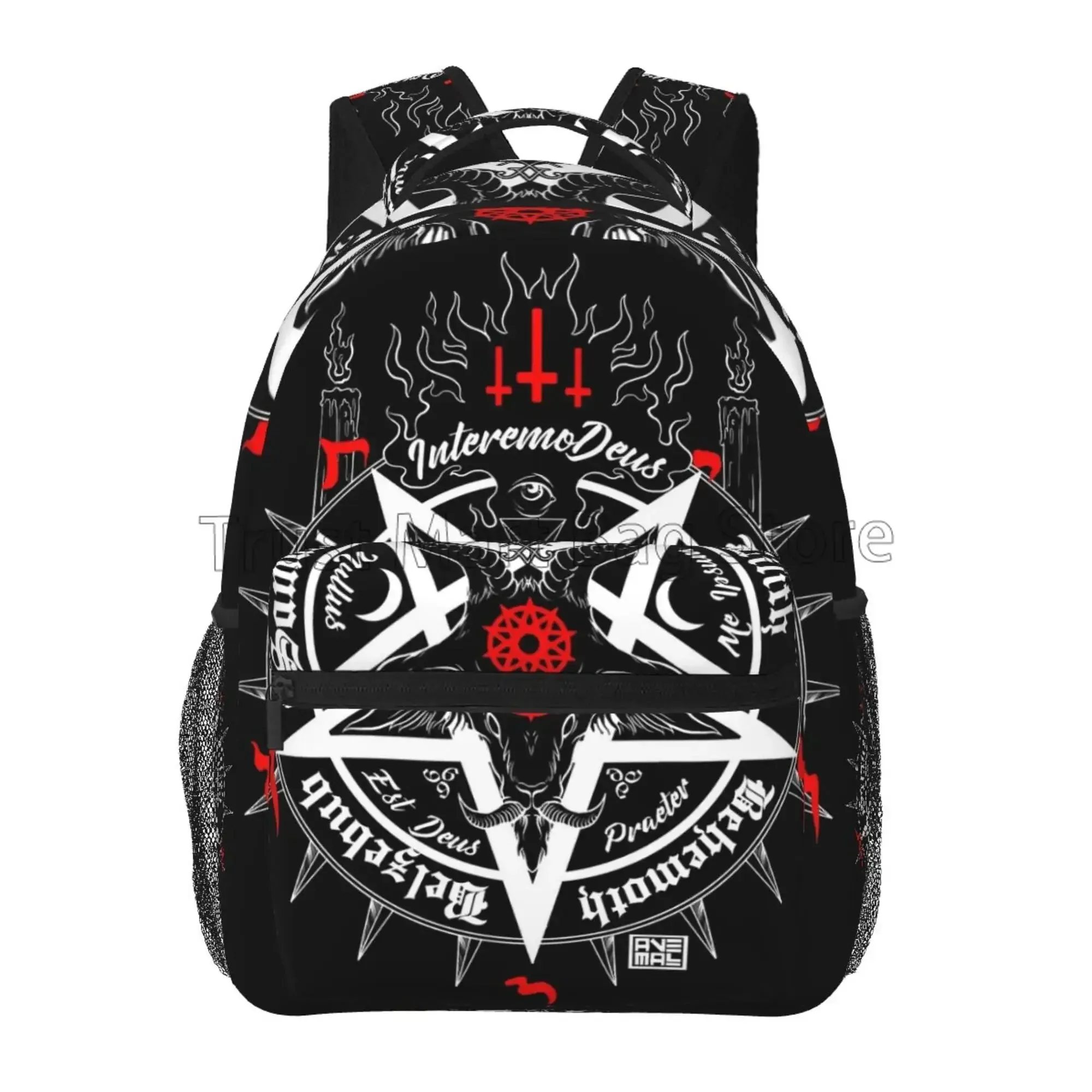 Satanic Occult Backpack – Dead Goat Skull Graphic Casual Laptop Bag, Unisex Travel Daypack for School, Work, or Adventure