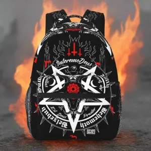 Satanic Occult Backpack – Dead Goat Skull Graphic Casual Laptop Bag, Unisex Travel Daypack for School, Work, or Adventure