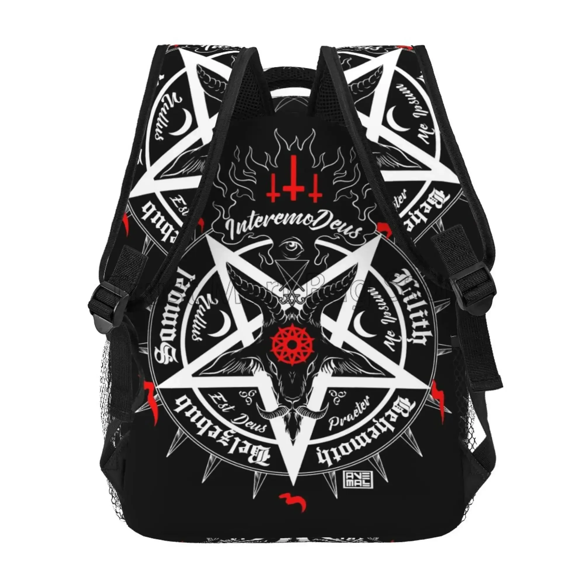 Satanic Occult Backpack – Dead Goat Skull Graphic Casual Laptop Bag, Unisex Travel Daypack for School, Work, or Adventure