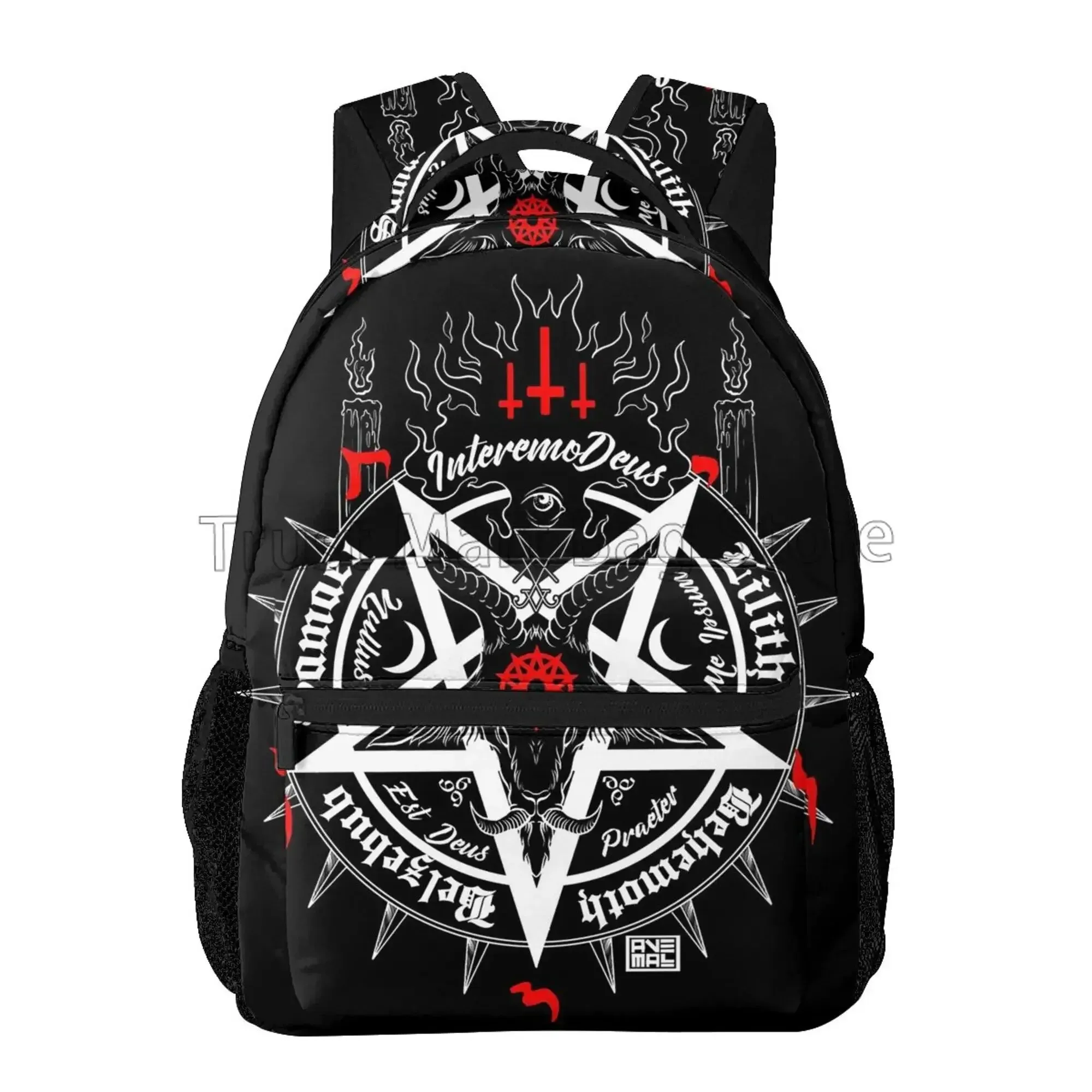 Satanic Occult Backpack – Dead Goat Skull Graphic Casual Laptop Bag, Unisex Travel Daypack for School, Work, or Adventure