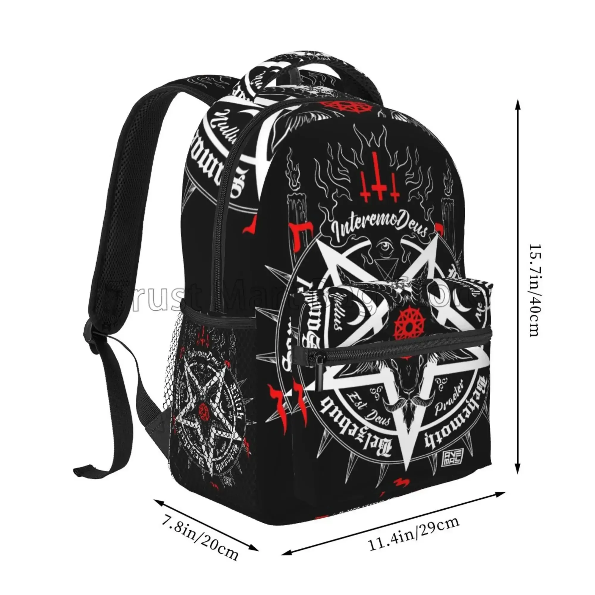 Satanic Occult Backpack – Dead Goat Skull Graphic Casual Laptop Bag, Unisex Travel Daypack for School, Work, or Adventure