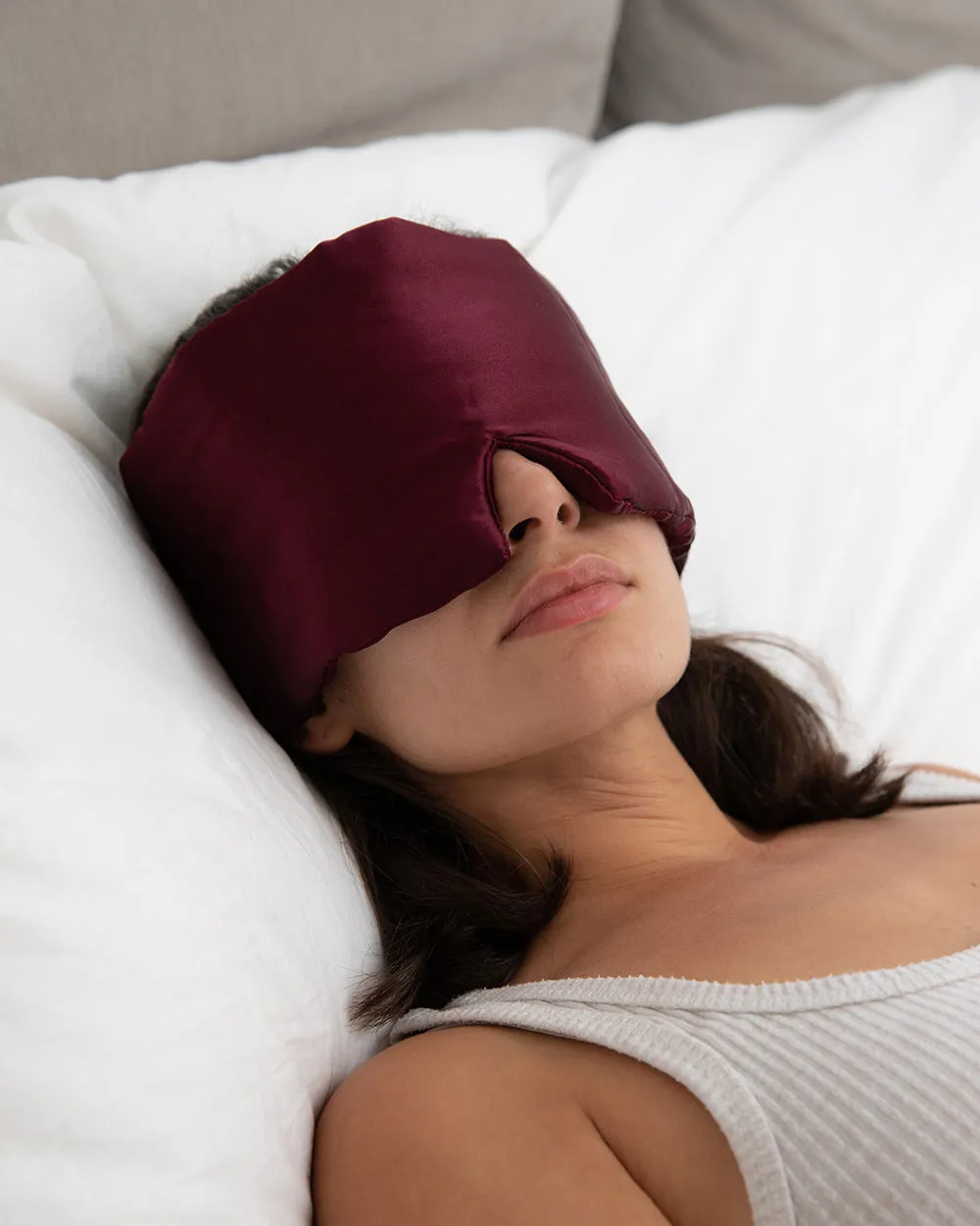 Silk Blackout Eye Mask - Burgundy Berry Red