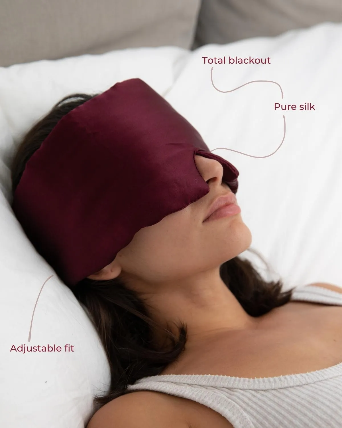 Silk Blackout Eye Mask - Burgundy Berry Red