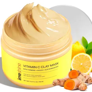 Turmeric Vitamin C Clay Mask: Turmeric Face Mask Vitamin C Clay Mask Clay Mask for Face Clay Face Mask - Vitamin C Clay Mask with Turmeric Vitamin C Face Mask 5.07Oz/150Ml